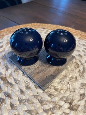 Vintage Fiesta Navy Blue Ceramic Salt and Pepper Shakers